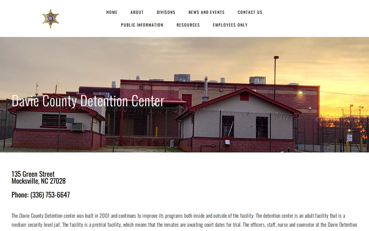 Davie County Detention Center arrest and booking information