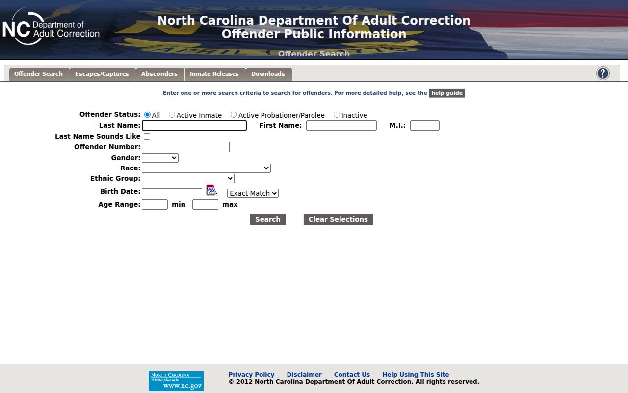 Davie County arrest follow-up in NCDAC Public Offender Search
