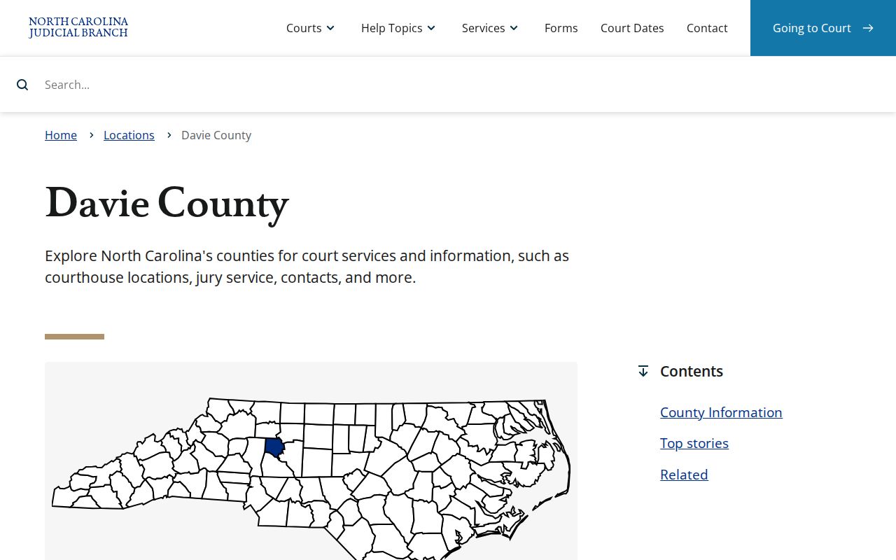Davie County criminal court cases landing page