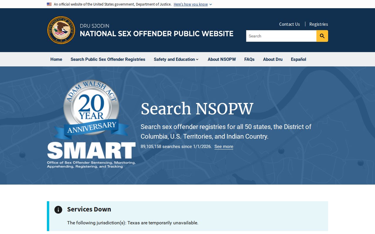 Davie County sex offender lookup through the national NSOPW search