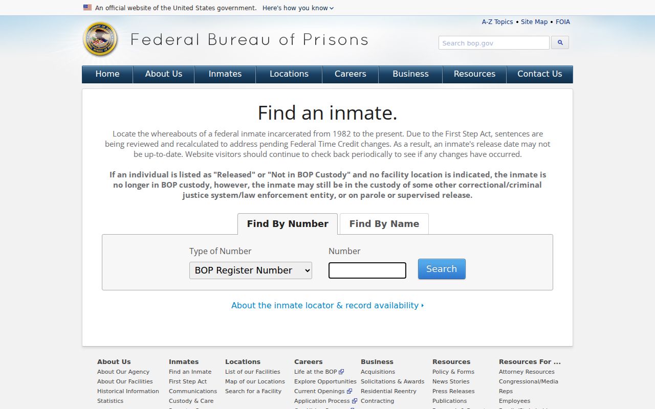 Federal inmate locator for Davie County custody research